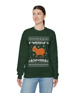 Merry Capymas Ugly Christmas Sweatshirt Womens