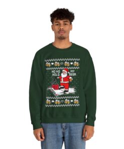 Santa Ho Ho Hold My Beer Christmas Sweatshirt For Men