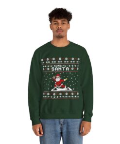 Kungfu Santa Ugly Christmas Sweatshirt For Men
