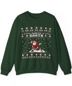 Alternative view of Kungfu Santa Ugly Christmas Sweatshirt For Men