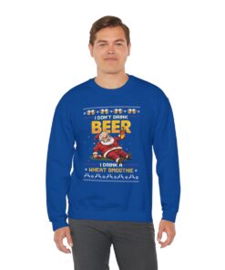 I Don't Drink Beer I Drink A Wheat Smoothie Ugly Christmas Sweater For Unisex