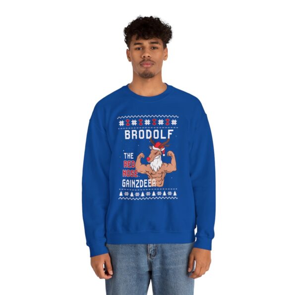 Brodolf The Red Nose Gainzdeer Ugly Xmas Sweatshirt