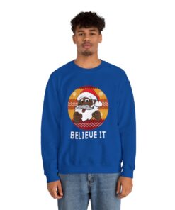 Black Santa Believe It Ugly Xmas Sweatshirt