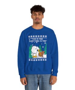 Funny Everything Is Fine Capybara Ugly Xmas Sweatshirt
