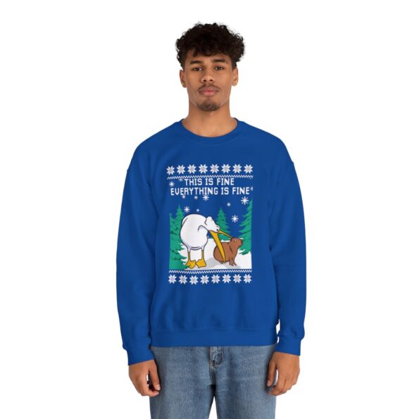 Funny Everything Is Fine Capybara Ugly Xmas Sweatshirt