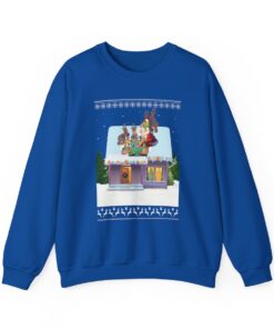 Santa Reindeers Playing Cards Ugly Xmas Sweatshirt Unisex