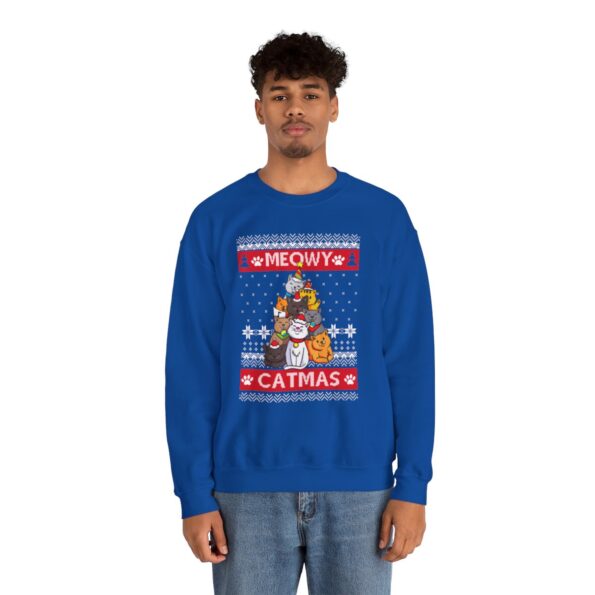 Meowy Christmas Cat Ugly Xmas Sweatshirt