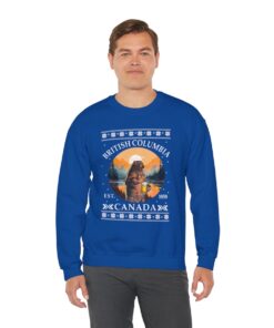 Grizzly Bear British Columbia Canada Ugly Christmas Sweatshirt For Unisex