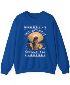 Alternative view of Grizzly Bear British Columbia Canada Ugly Christmas Sweatshirt For Unisex