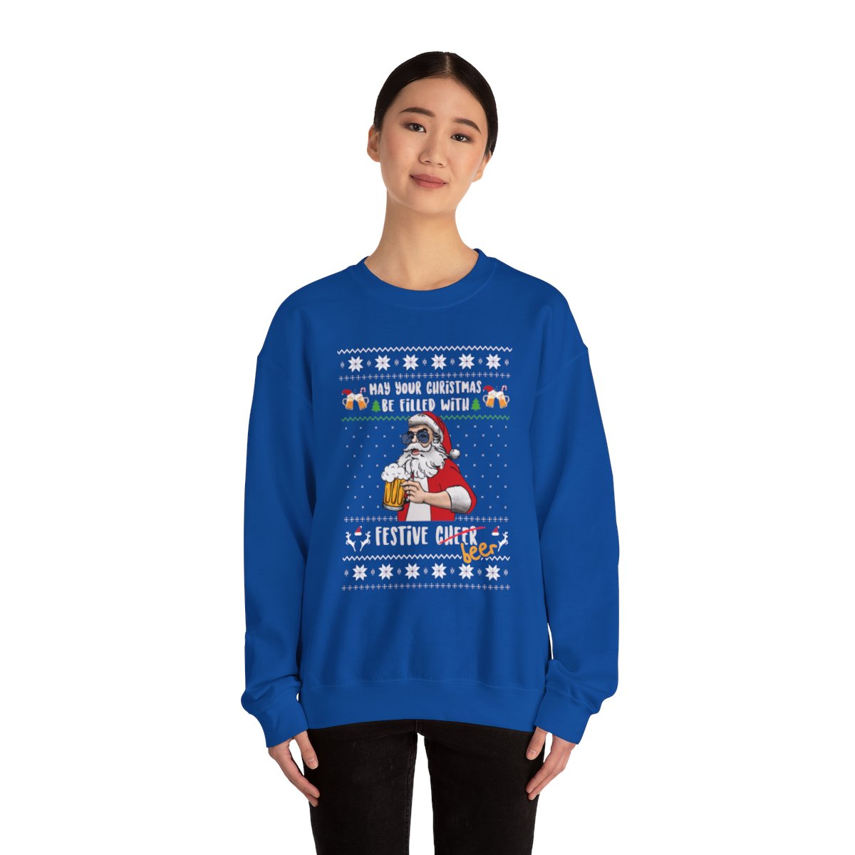 Festive Beer Funny Ugly Christmas Sweatshirt For Unisex 16 Festive Beer Funny Ugly Christmas Sweatshirt For Unisex - Image 16