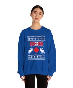 Alternative view of Moose Maple Leaf Canada Ugly Christmas Sweater For Unisex