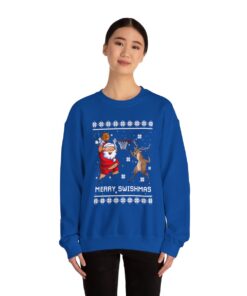 Alternative view of Merry Swishmas Santa Reindeer Ugly Christmas Sweater For Unisex