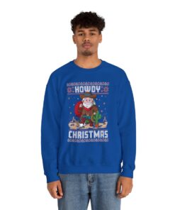 Howdy Cowboy Santa Claus Ugly Xmas Sweatshirt