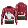 Abominable Snowman Ugly Christmas Sweater Cardinal Red