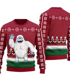 Abominable Snowman Ugly Christmas Sweater Cardinal Red