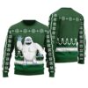Abominable Snowman Ugly Christmas Sweater Forest Green