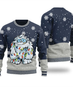 Adorable Yeti Christmas Sweater Navy