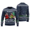 African American Santa Barry Wood Christmas Sweater Navy