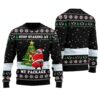 African American Santa Claus Ugly Christmas Sweater Black