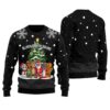 African Santa Squad Ugly Christmas Sweater Black