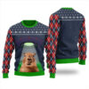 Alien Capybara Ugly Christmas Sweater Navy