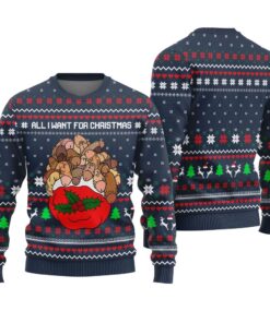 All I Want For Christmas Is Dickmas Ugly Christmas Sweater Dirty Navy