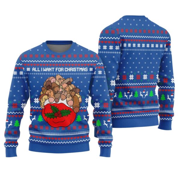 All I Want For Christmas Is Dickmas Ugly Christmas Sweater Naughty Royal