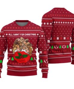 All I Want For Christmas Is Dickmas Ugly Sweater Dirty Cardinal Red