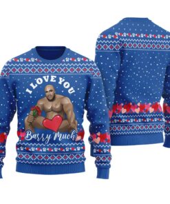 Barry Wood Love You Funny Ugly Christmas Sweater Royal