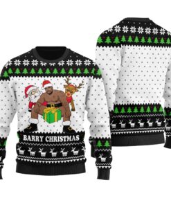 Barry Wood Merry Christmas Ugly Sweater Black