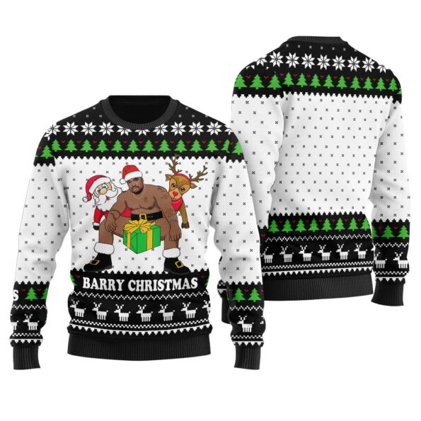 Barry Wood Merry Christmas Ugly Sweater Black