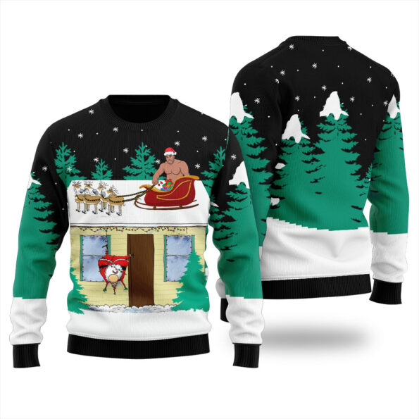 Barry Wood Santa Sleigh Christmas Sweater Black