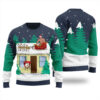 Barry Wood Santa Sleigh Ugly Christmas Sweater Navy
