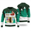 Barry Wood Santa Sleigh Ugly Sweater Forest Green