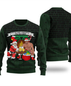 Barry Wood Santa Ugly Sweater Forest Green