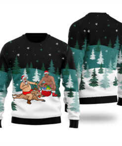 Beer Party Santa Barry Wood Christmas Sweater Black