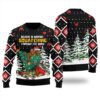 Believe In Bigfoot Ugly Christmas Sweater Black