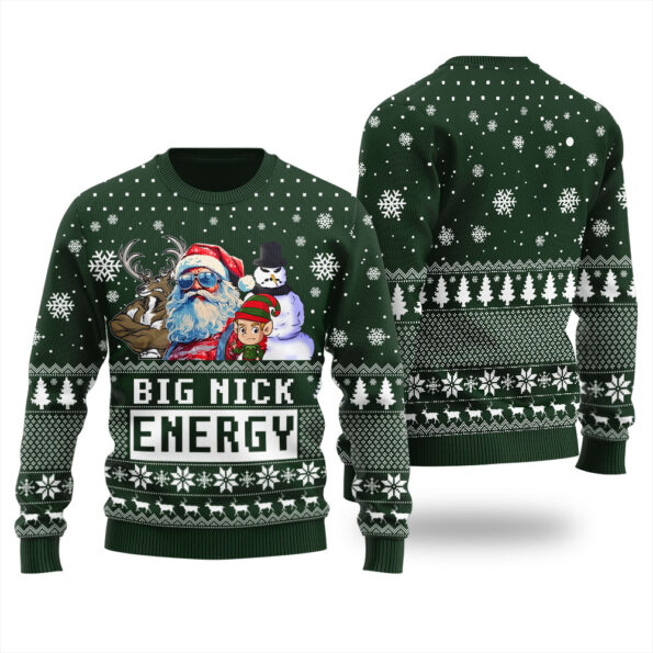 Big Nick Energy Christmas Sweater Forest Green