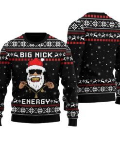 Big Nick Energy Ugly Christmas Sweater Black
