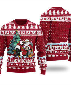 Big Nick Energy Ugly Christmas Sweater Cardinal Red