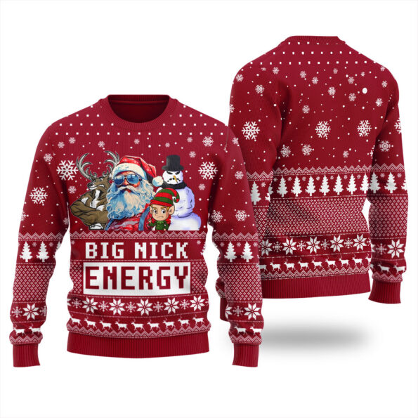 Big Nick Energy Ugly Sweater Cardinal Red