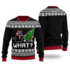 Black Cat What Ugly Christmas Sweater Black