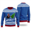 Black Cat What Ugly Christmas Sweater Royal