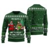 Black Santa Barry Wood Ugly Sweater Forest Green