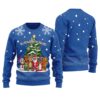 Black Santa Squad Ugly Christmas Sweater Royal