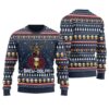 Brew Dolph Drinking Beer Ugly Christmas Sweater Navy