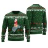 Bull Riding Is Bucking Hard Ugly Christmas Sweater Forest Green