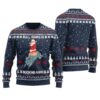 Bull Riding Is Bucking Hard Ugly Christmas Sweater Navy