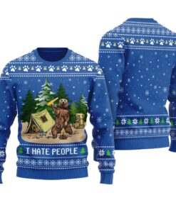Canada Bear Funny Ugly Christmas Sweater Royal