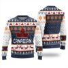 Canada Maple Leaves Ugly Christmas Sweater Navy